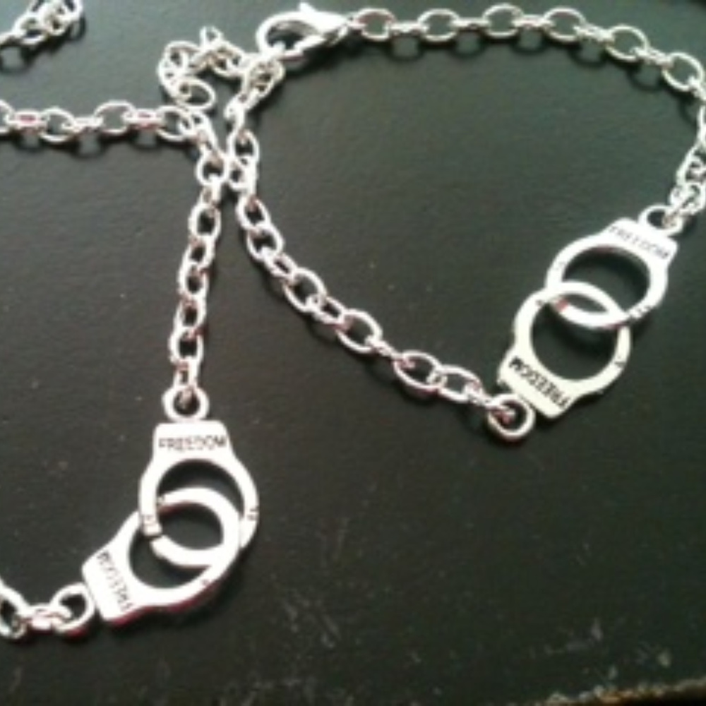 Leather  chain hand cuff handcuffs bracelet